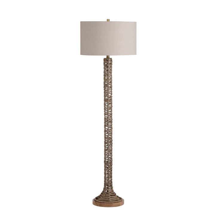 Crestview Collection Tyrien Rope Floor Lamp With Linen Shade