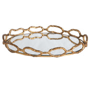 Uttermost Cable Chain Gold Leaf Iron and Mirrored Tray