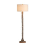 Crestview Collection Tyrien Rope Floor Lamp With Linen Shade