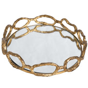 Uttermost Cable Chain Gold Leaf Iron and Mirrored Tray