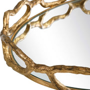 Uttermost Cable Chain Gold Leaf Iron and Mirrored Tray