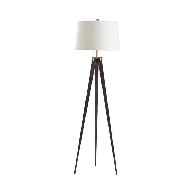 Crestview Collection Lennon Tripod Leg Brushed Bronze Finish Floor Lamp