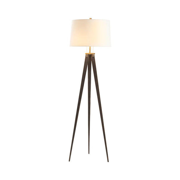 Crestview Collection Lennon Tripod Leg Brushed Bronze Finish Floor Lamp