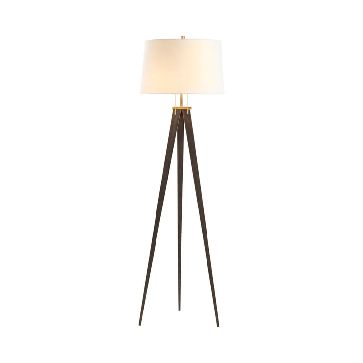 Crestview Collection Lennon Tripod Leg Brushed Bronze Finish Floor Lamp