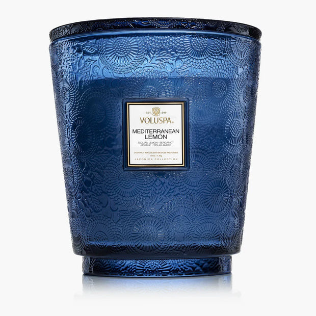 Voluspa Mediterranean Lemon 5 Wick Hearth Candle ~ 123oz