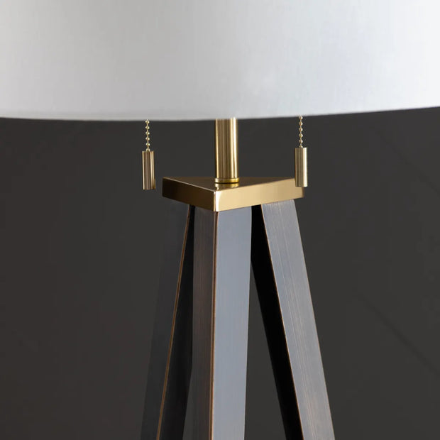 Crestview Collection Lennon Tripod Leg Brushed Bronze Finish Floor Lamp