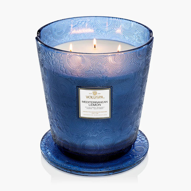 Voluspa Mediterranean Lemon 5 Wick Hearth Candle ~ 123oz