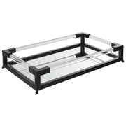 Uttermost Balkan Matte Black Hand Forged Iron and Mirrored Tray With Acrylic Handles