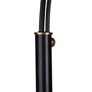 Crestview Collection Claremont Sleek Black Floor Lamp With Three White Linen Shades