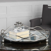 Uttermost Rachele Silver Leaf Mirrored Tray
