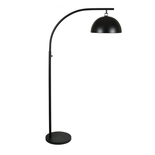 Crestview Collection Banks Sleek Black Metal Floor Lamp With Dome Shaped  Shade
