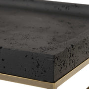 Uttermost Shadow Cast Black Stone and Antiqued Brass Tray