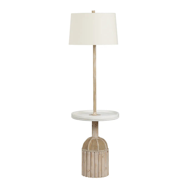 Crestview Collection Rafferty Wood And Rattan Coastal Floor Lamp