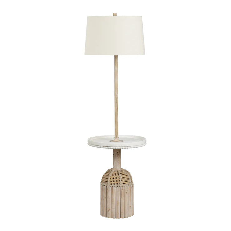 Crestview Collection Rafferty Wood And Rattan Coastal Floor Lamp