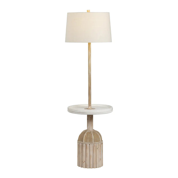 Crestview Collection Rafferty Wood And Rattan Coastal Floor Lamp
