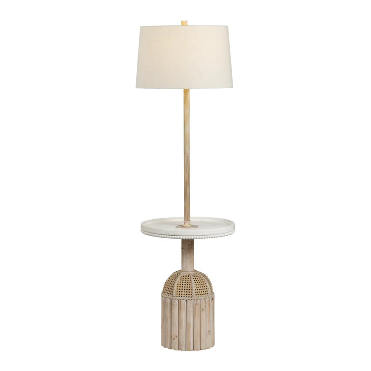 Crestview Collection Rafferty Wood And Rattan Coastal Floor Lamp