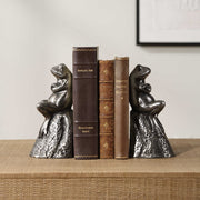 Uttermost Daydreaming Frogs Antiqued Silver Bookends
