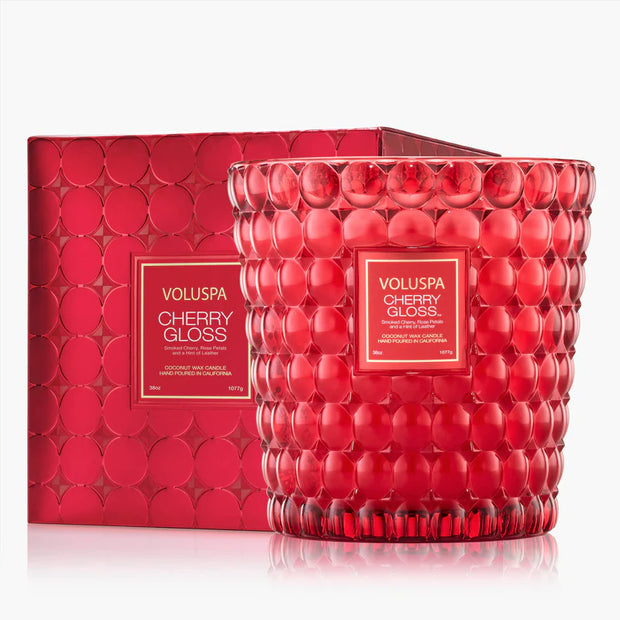 Voluspa Cherry Gloss 3 Wick Hearth Candle ~ 38oz