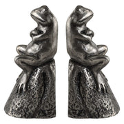 Uttermost Daydreaming Frogs Antiqued Silver Bookends