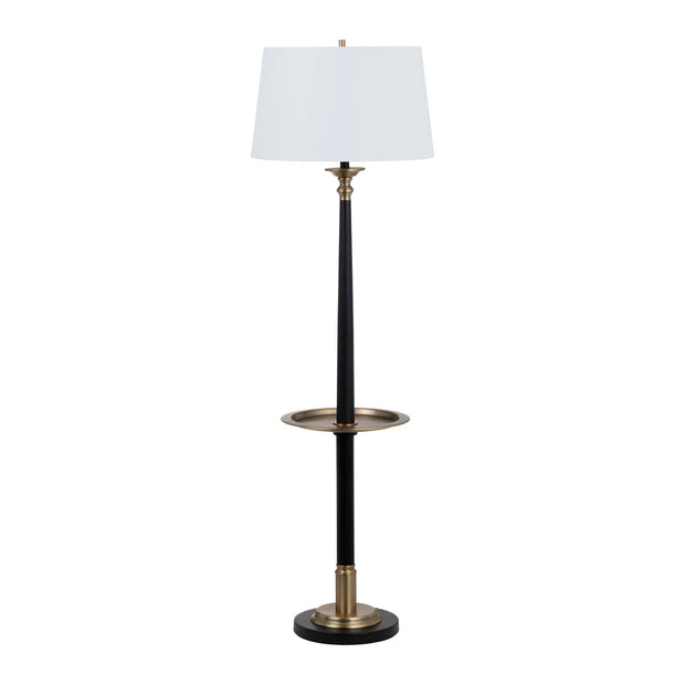 Crestview Collection Claiborne Brass Tray Floor Lamp