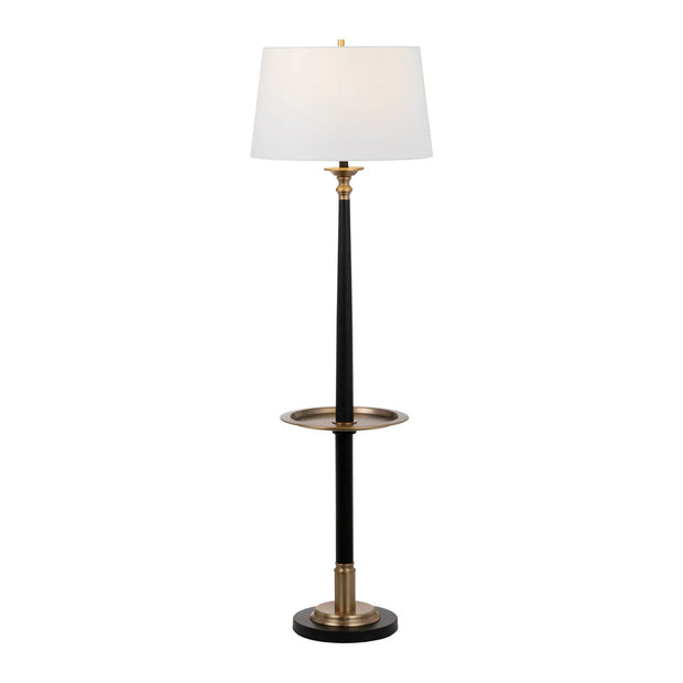 Crestview Collection Claiborne Brass Tray Floor Lamp