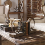 Uttermost Lounging Reader Antiqued Silver Leaf Bookends