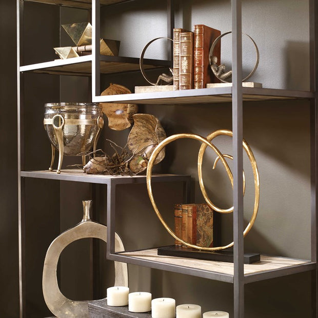 Uttermost Lounging Reader Antiqued Silver Leaf Bookends