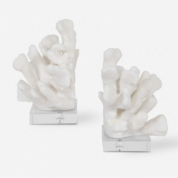 Uttermost Charbel Faux White Coral Bookends