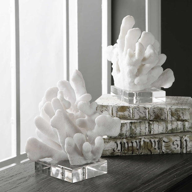 Uttermost Charbel Faux White Coral Bookends
