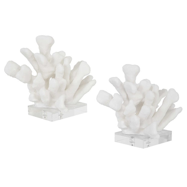 Uttermost Charbel Faux White Coral Bookends
