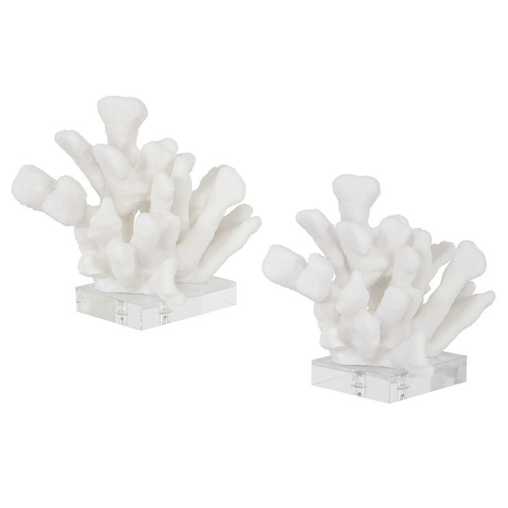 Uttermost Charbel Faux White Coral Bookends