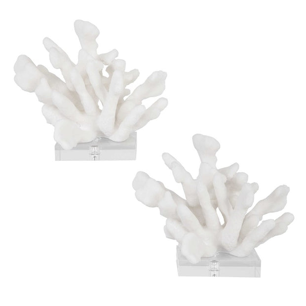 Uttermost Charbel Faux White Coral Bookends