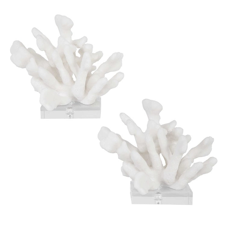 Uttermost Charbel Faux White Coral Bookends