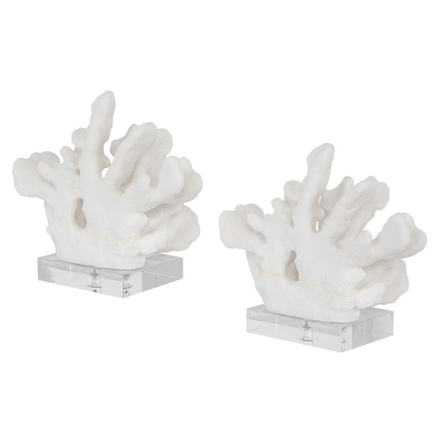Uttermost Charbel Faux White Coral Bookends