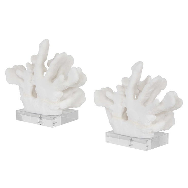 Uttermost Charbel Faux White Coral Bookends
