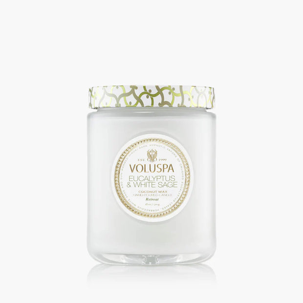 Voluspa Eucalyptus and White Sage Large Jar Candle ~ 18 oz.