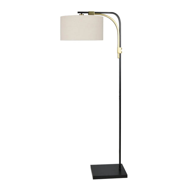 Crestview Collection Zephyr Black With Gold Accents Floor Lamp