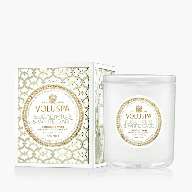 Voluspa Eucalyptus and White Sage Classic Candle ~ 9.5 oz