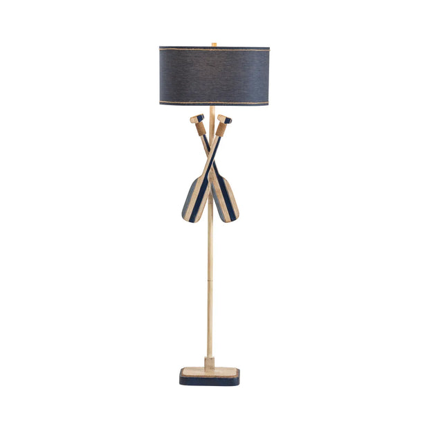 Crestview Collection Boat Ore Nautical Blue Floor Lamp