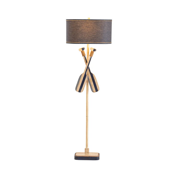 Crestview Collection Boat Ore Nautical Blue Floor Lamp