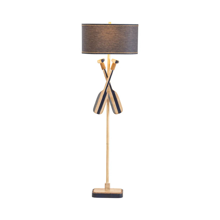 Crestview Collection Boat Ore Nautical Blue Floor Lamp