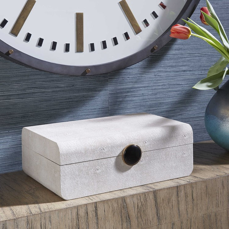 Uttermost Lalique White Faux Shagreen Decorative Box