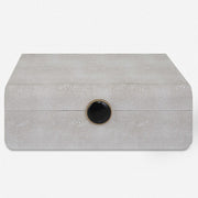 Uttermost Lalique White Faux Shagreen Decorative Box
