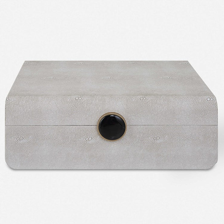 Uttermost Lalique White Faux Shagreen Decorative Box