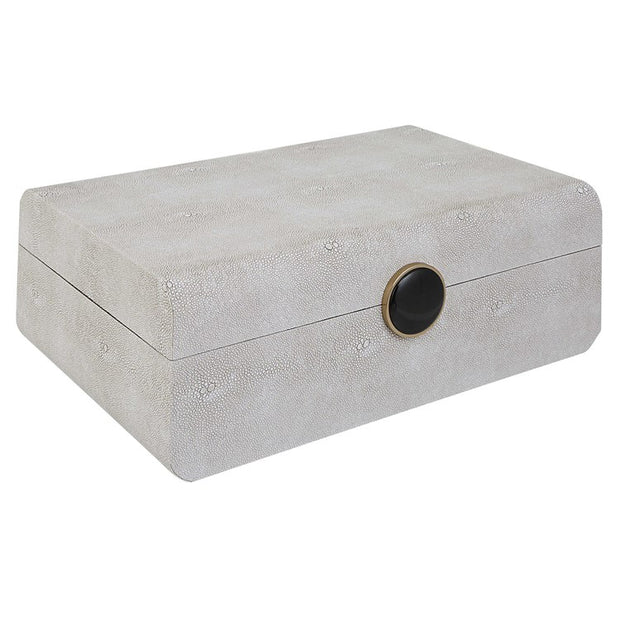 Uttermost Lalique White Faux Shagreen Decorative Box