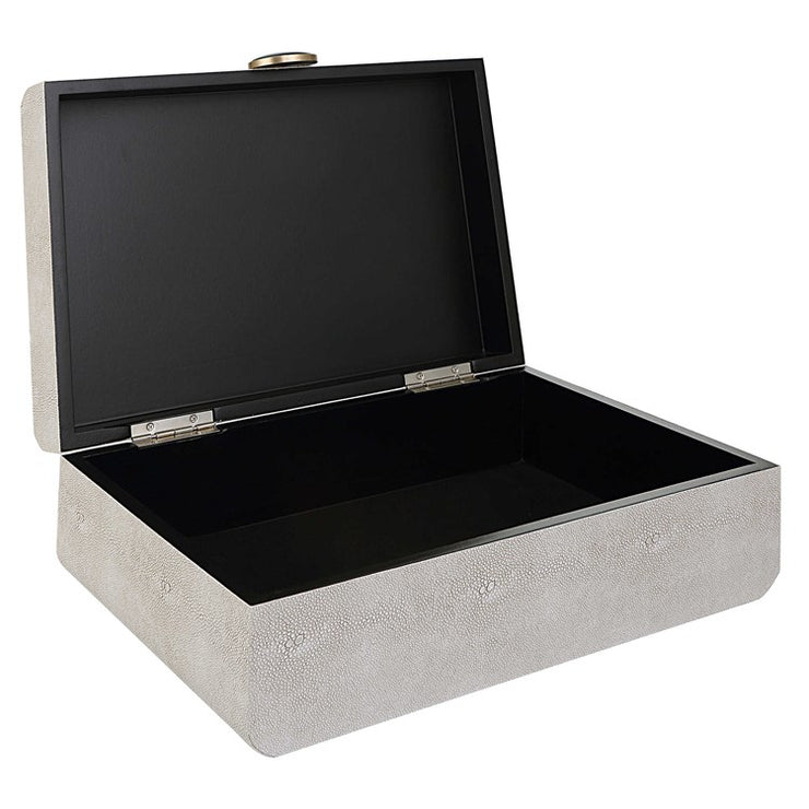 Uttermost Lalique White Faux Shagreen Decorative Box