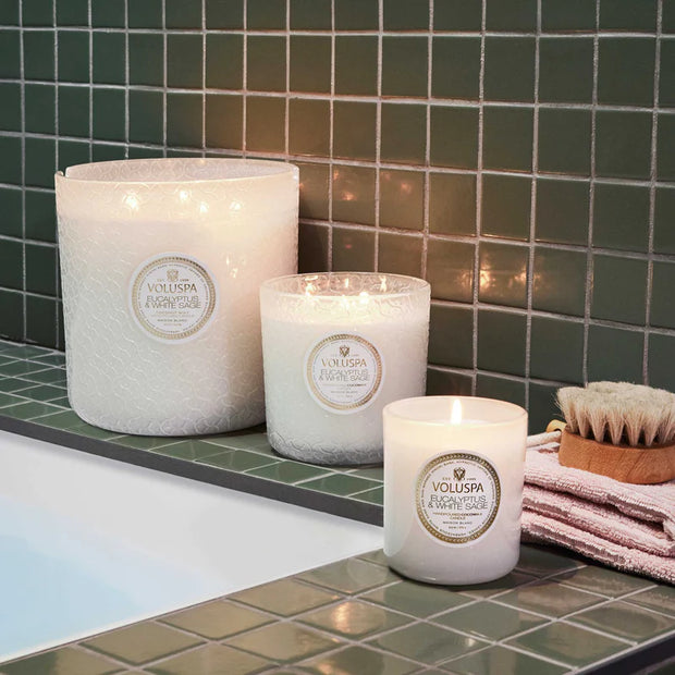 Voluspa Eucalyptus and White Sage 5 Wick Hearth Candle ~123oz