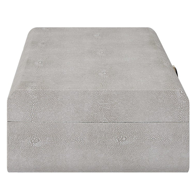 Uttermost Lalique White Faux Shagreen Decorative Box