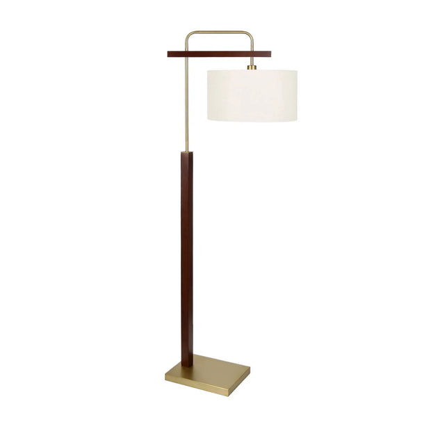 Crestview Collection Daria Brown Wooden And Gold Floor Lamp