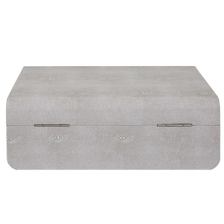 Uttermost Lalique White Faux Shagreen Decorative Box